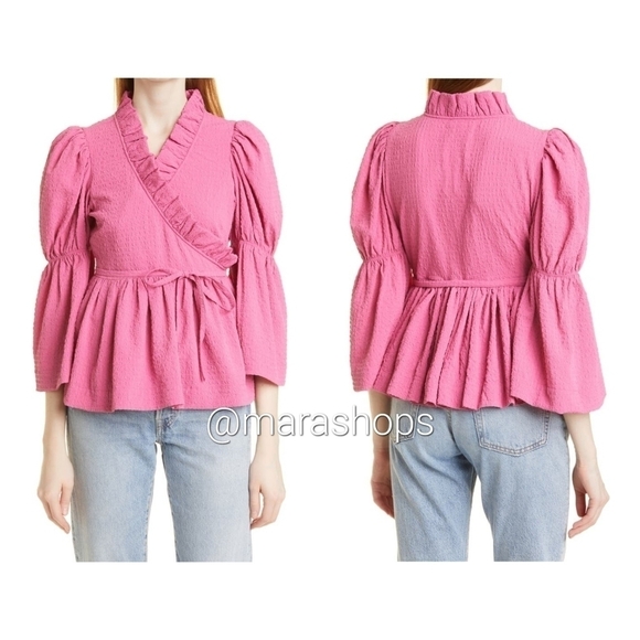 ByTimo Bell Sleeve Bubble Wrap Top - Picture 1 of 6
